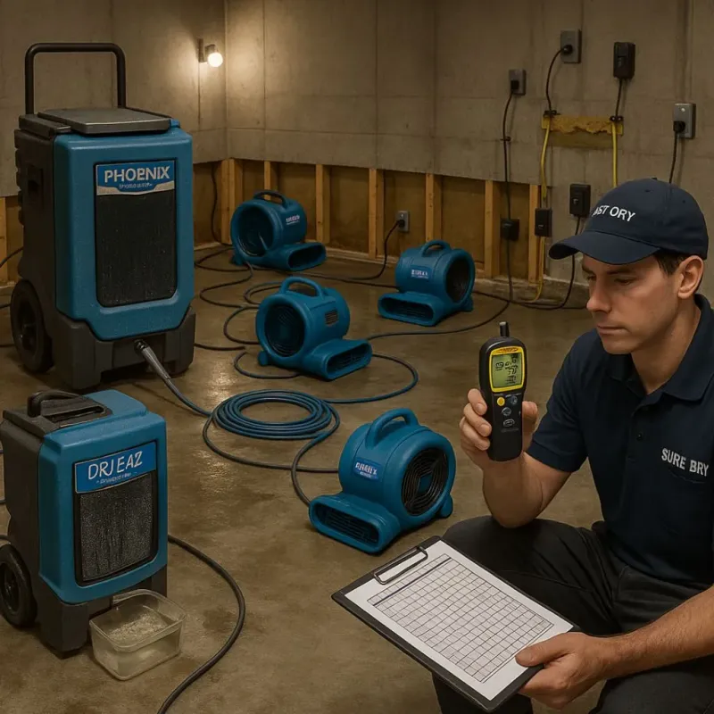 Structural Drying and Dehumidification process in Cottonport, LA